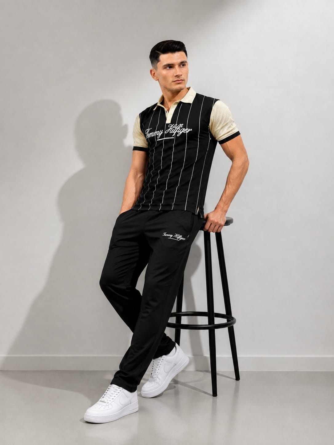Classic Black Stripe Tracksuit