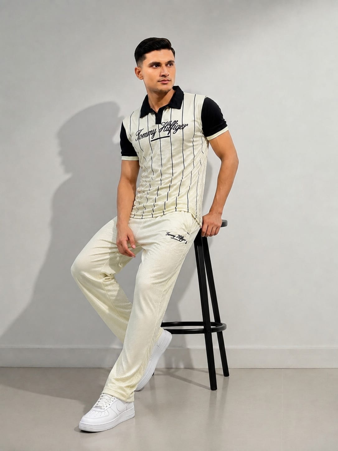 Premium White Stripe Tracksuit