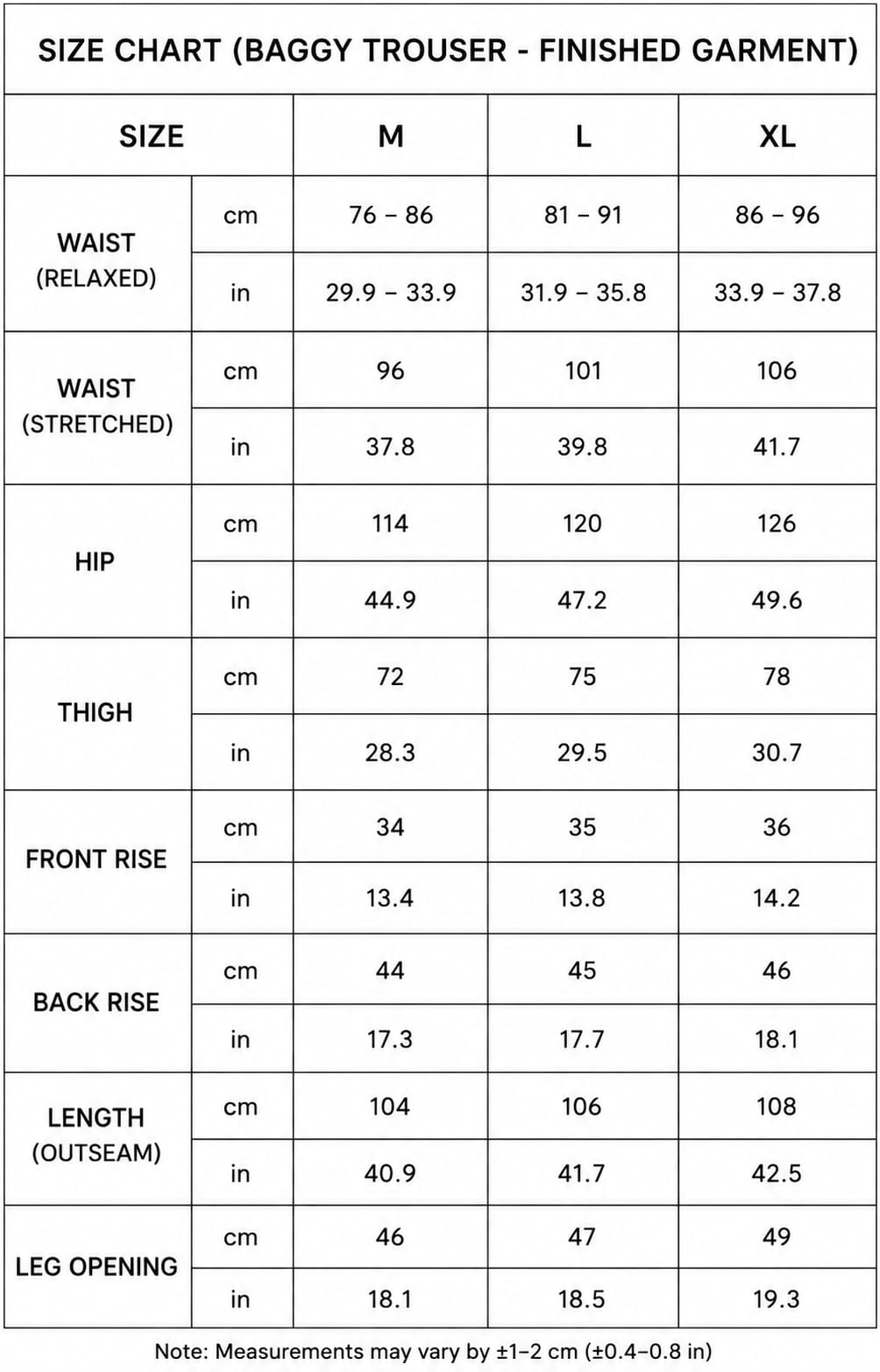 Size Guide